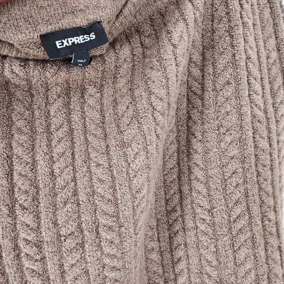 Express Women's Light Mocha Cable Knit Mini Sweater Skirt - XL - Picture 5 of 8